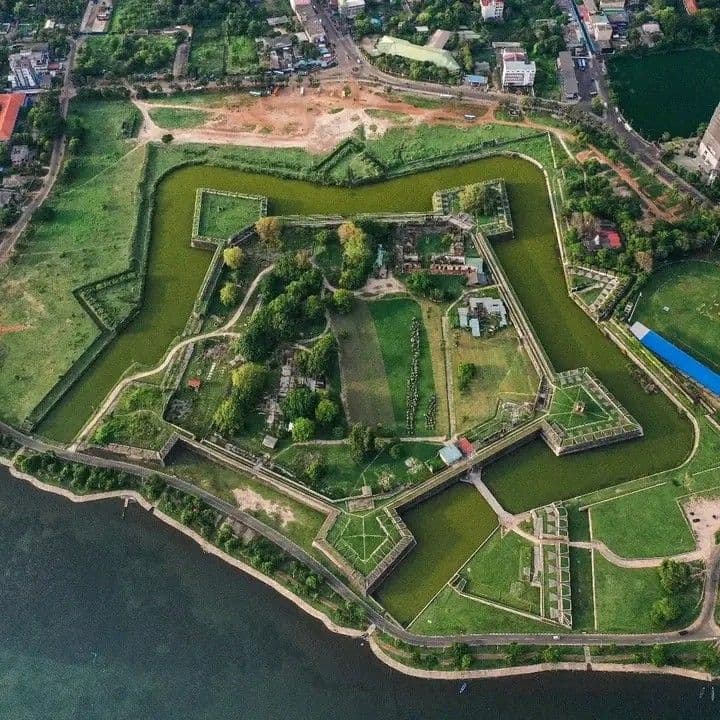 Drone view of jaffna fort