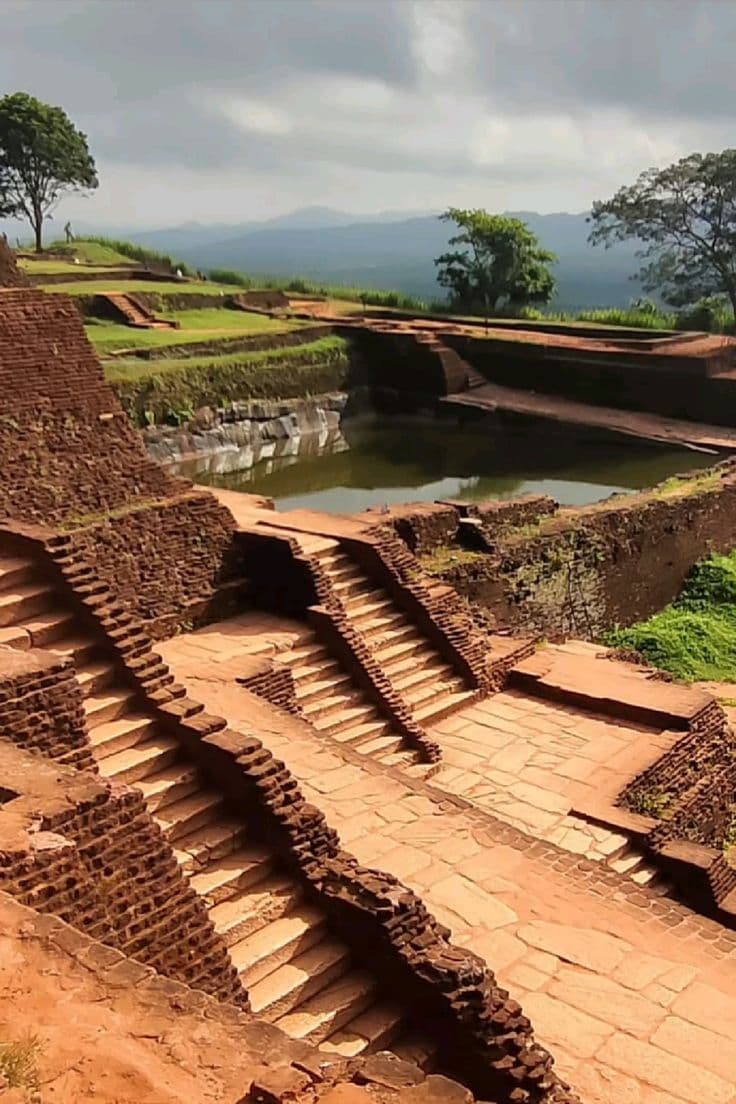 Water gardens at the base
